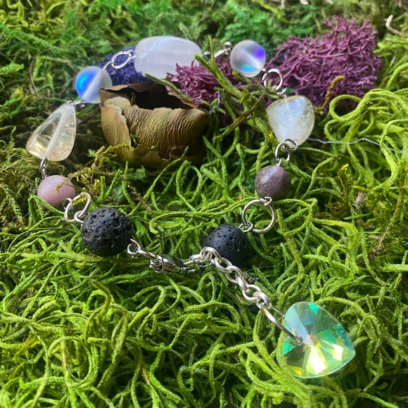 Rose Quartz Citrine Lepidolite Crystal Bracelet - Picture 4 of 4